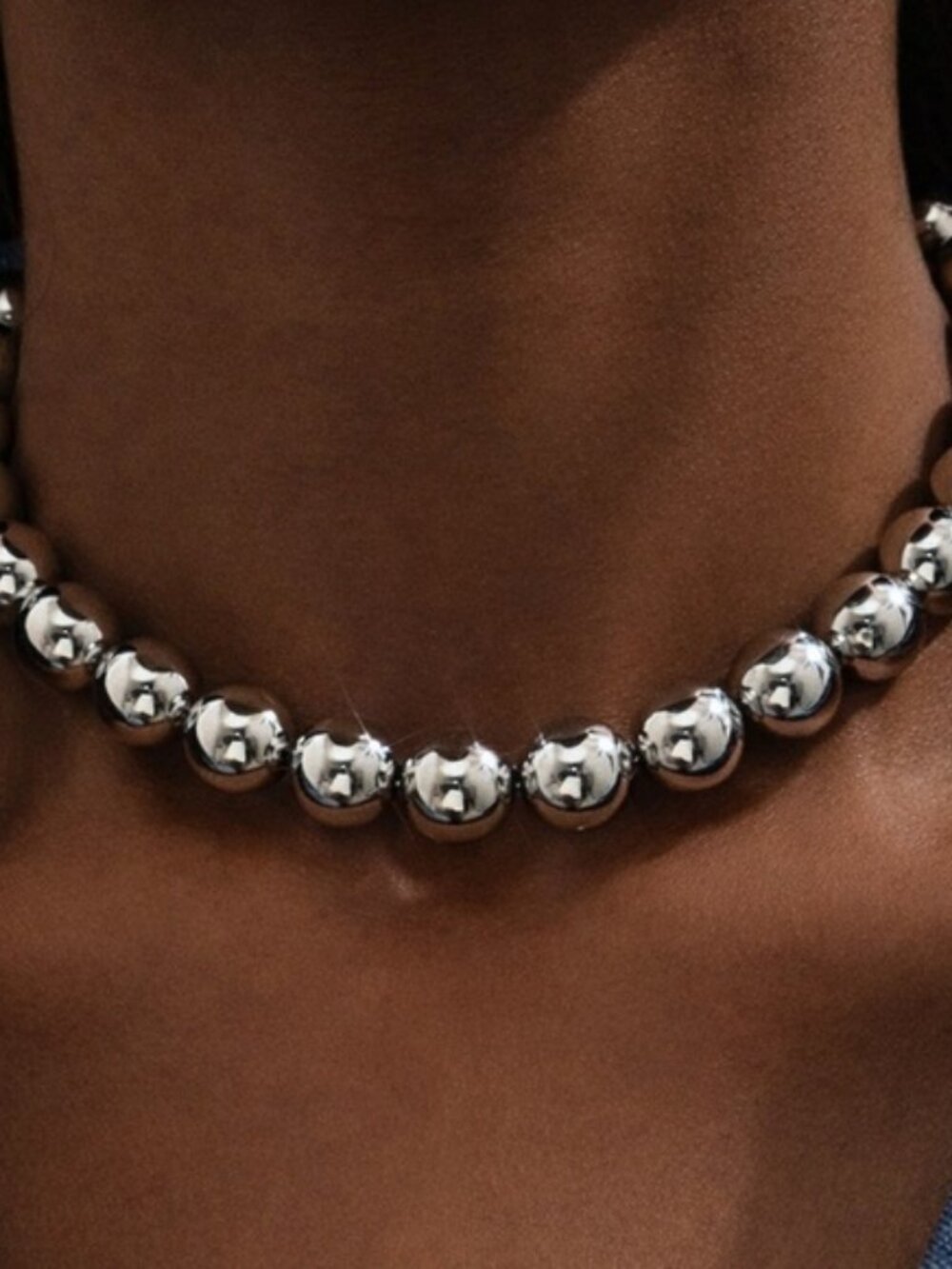 New! Bloom Social Silver Bead Necklace (2009) NWOT